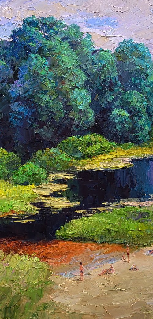 Relaxation on the River Beach by Boris Serdyuk