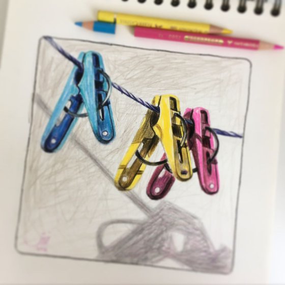 Daily Life No.45, colorful clothes pegs