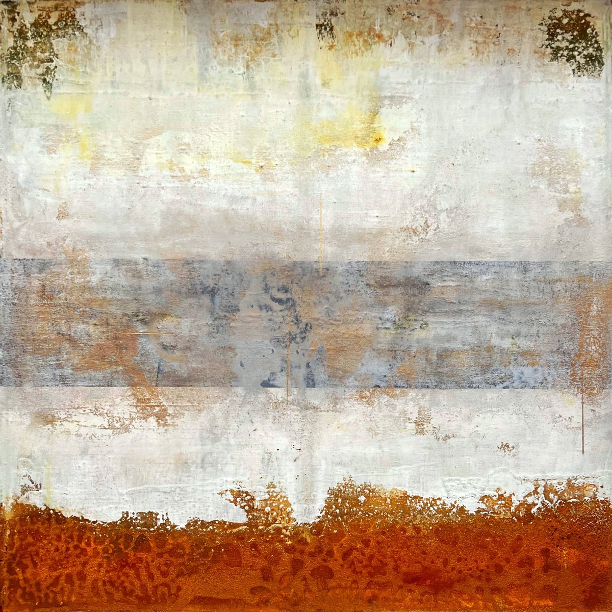 Abstract Painting By Sergio Aranda, 31 X 31", Lost In Layers, Original Artwork