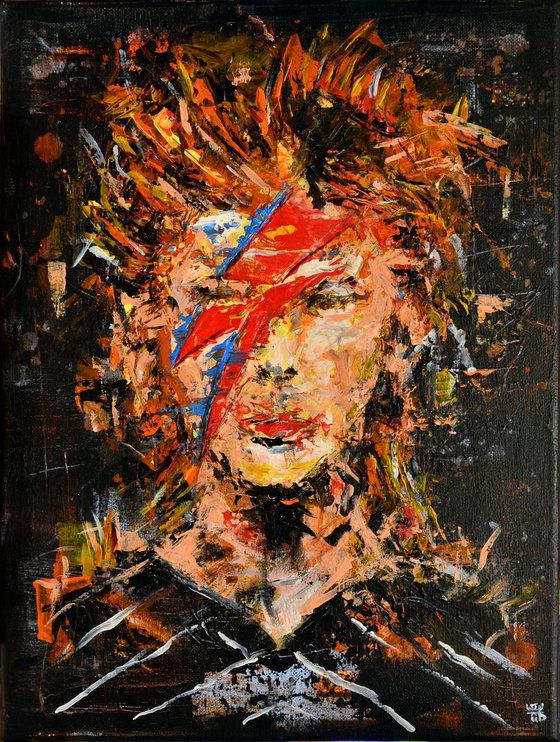 Ziggy Stardust 2019 - Original Acrylic Painting Art on Canvas Ready To Hang