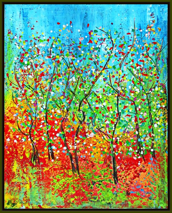 VIVID TREES,  XL,  framed