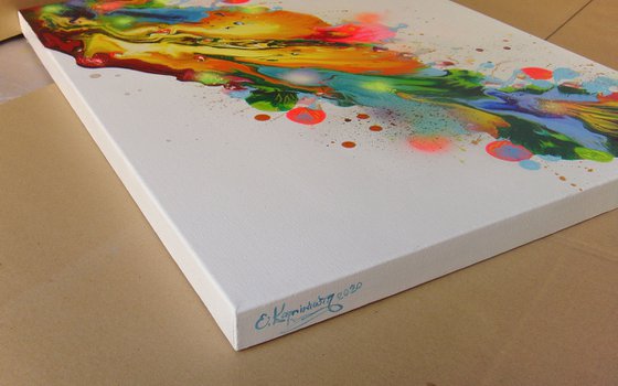 "Flower Melodies" Abstract painting 60 x 80cm