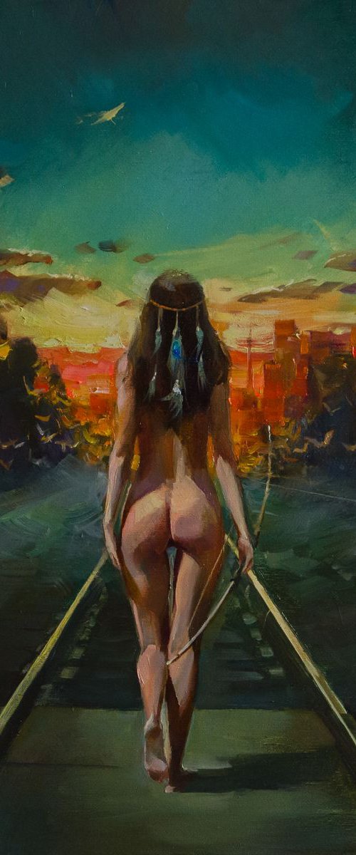 "The new amazon"  60x60 cm  unframed by Valentin