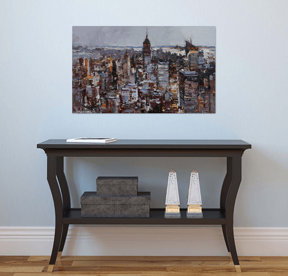 New York City - morning urban landscape painting