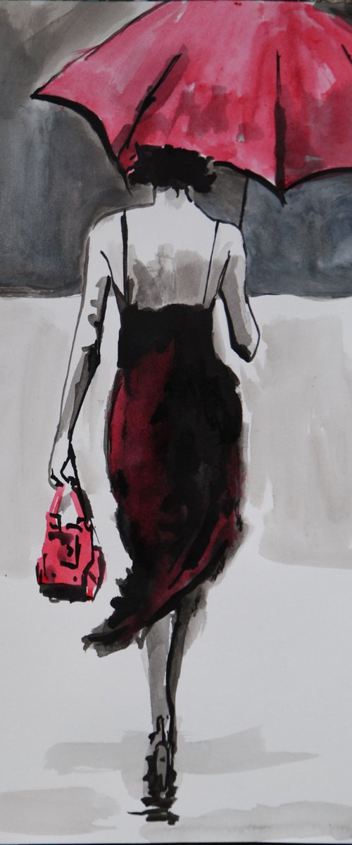 Rainy Day  I / 42 x 29.7 cm by Alexandra Djokic
