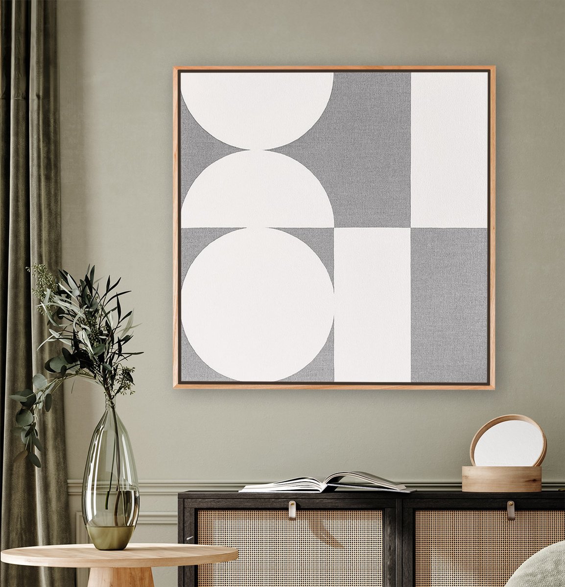 Geometric Abstract Acrylic Painting By Liam Roberts, 25 X 25", Reality, Original Artwork