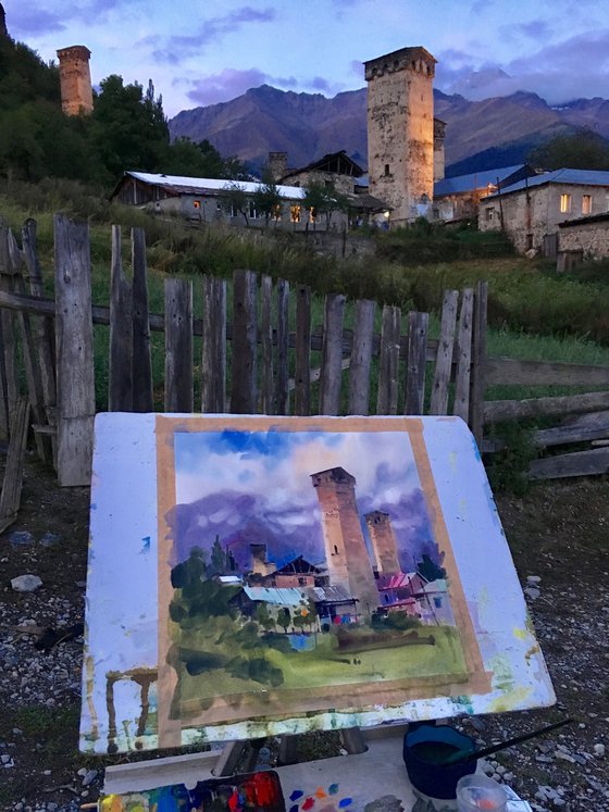 Fabulous towers of Svaneti. Georgia