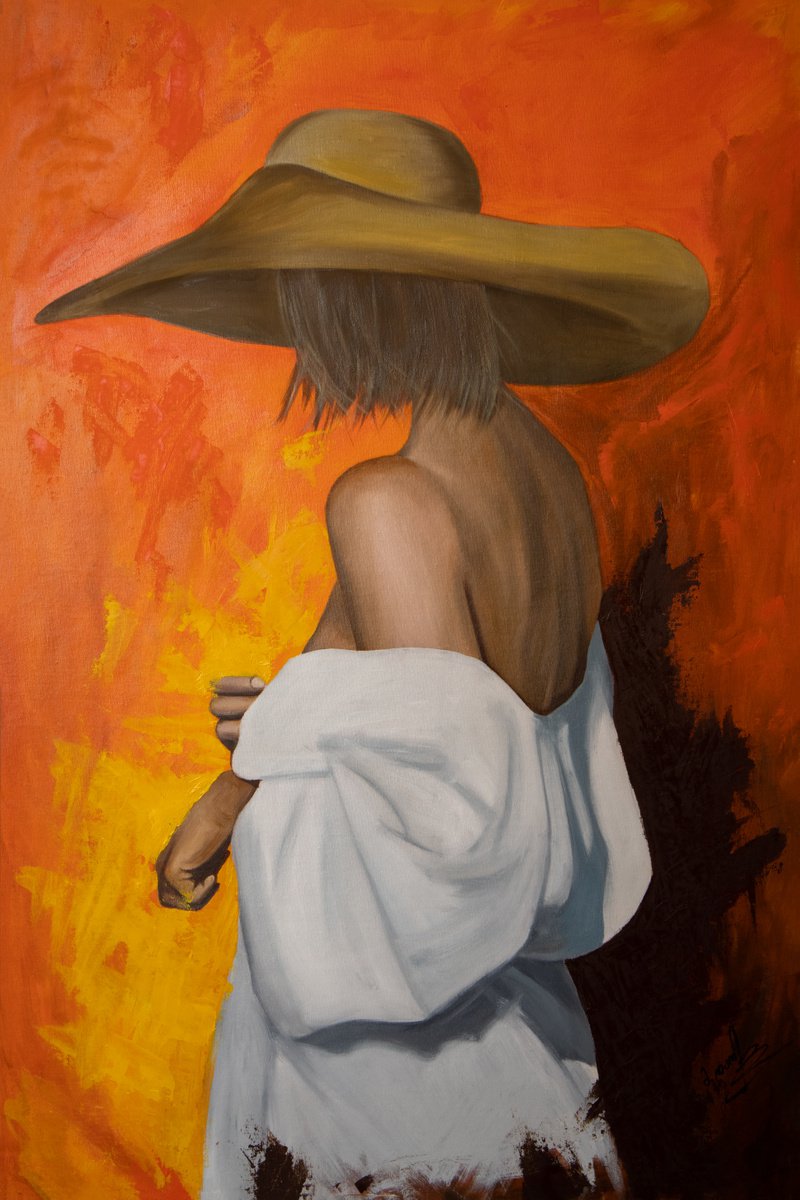 Impressionistic Portrait Oil Painting By Mariam Darchiashvili, 24 X 36", Untitled, Original Artwork