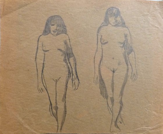 Sketch of a nude, 24x20 cm - AF Exclusive + FREE shipping!