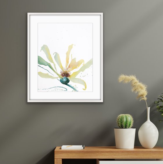 Joy. Floral shades. A series of abstract original watercolors in pastel colors.