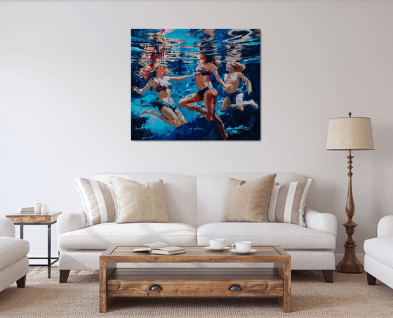 Beneath the touch of the waves