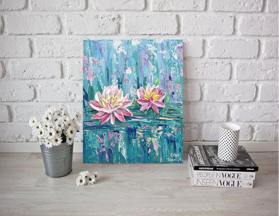 Pink Water Lilies 8"x10"