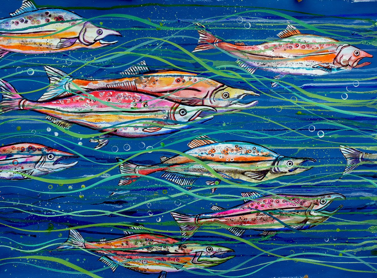 Wild Swimming By Julia Rigby, 35 X 28, Artwork For Sale On Artfinder