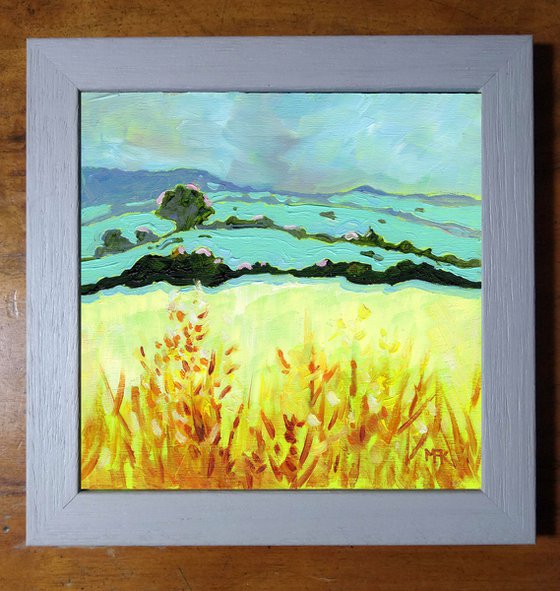 Yellow Fields After the Rainstorm - Miniature Landscape
