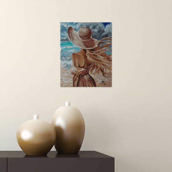 " WAITING FOR HOLIDAY IN HAT "