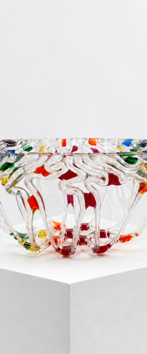 Confetti Fused Glass Bowl by Oksana Saladino