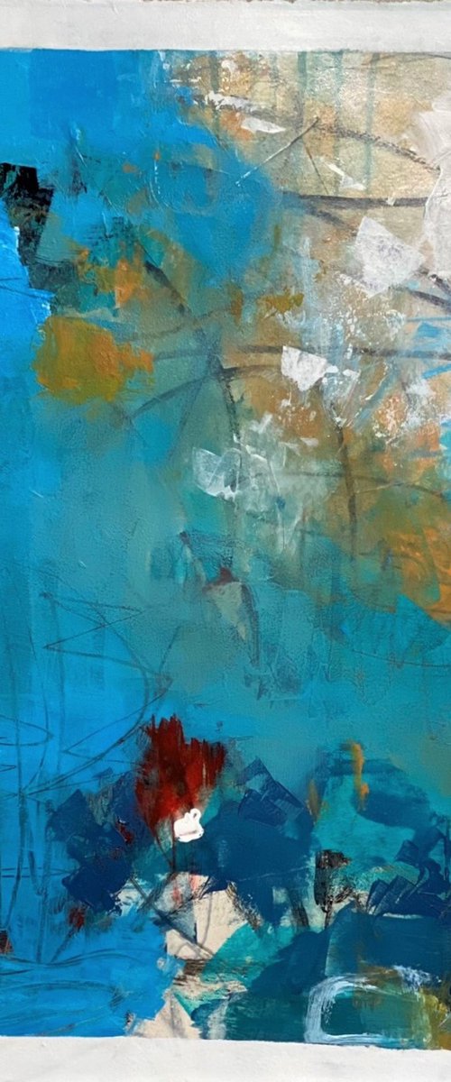 Room for Thought - energetic bold abstract painting urban art by Kat Crosby