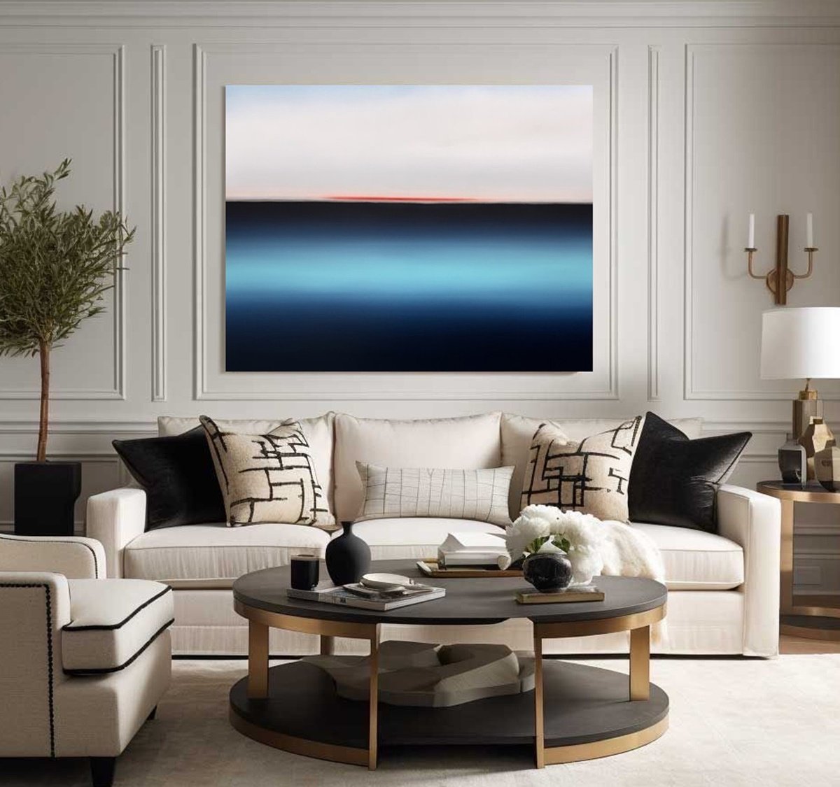 Surrealistic Landscape Oil Painting By Larissa Uvarova, 51 X 39", Horizon Of Emotions #98, Original Artwork