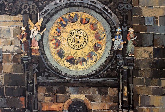Old clock of the city of Prague.