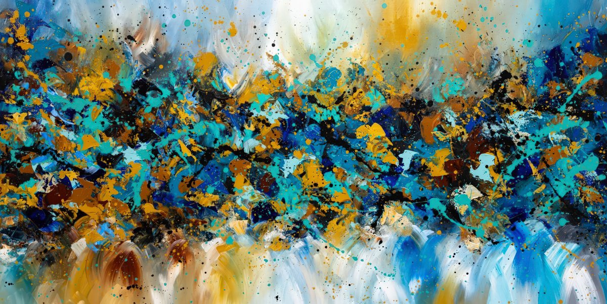 Abstract Acrylic Painting By Art By Catalin, 59 X 30, Happy Days 42, Original Artwork