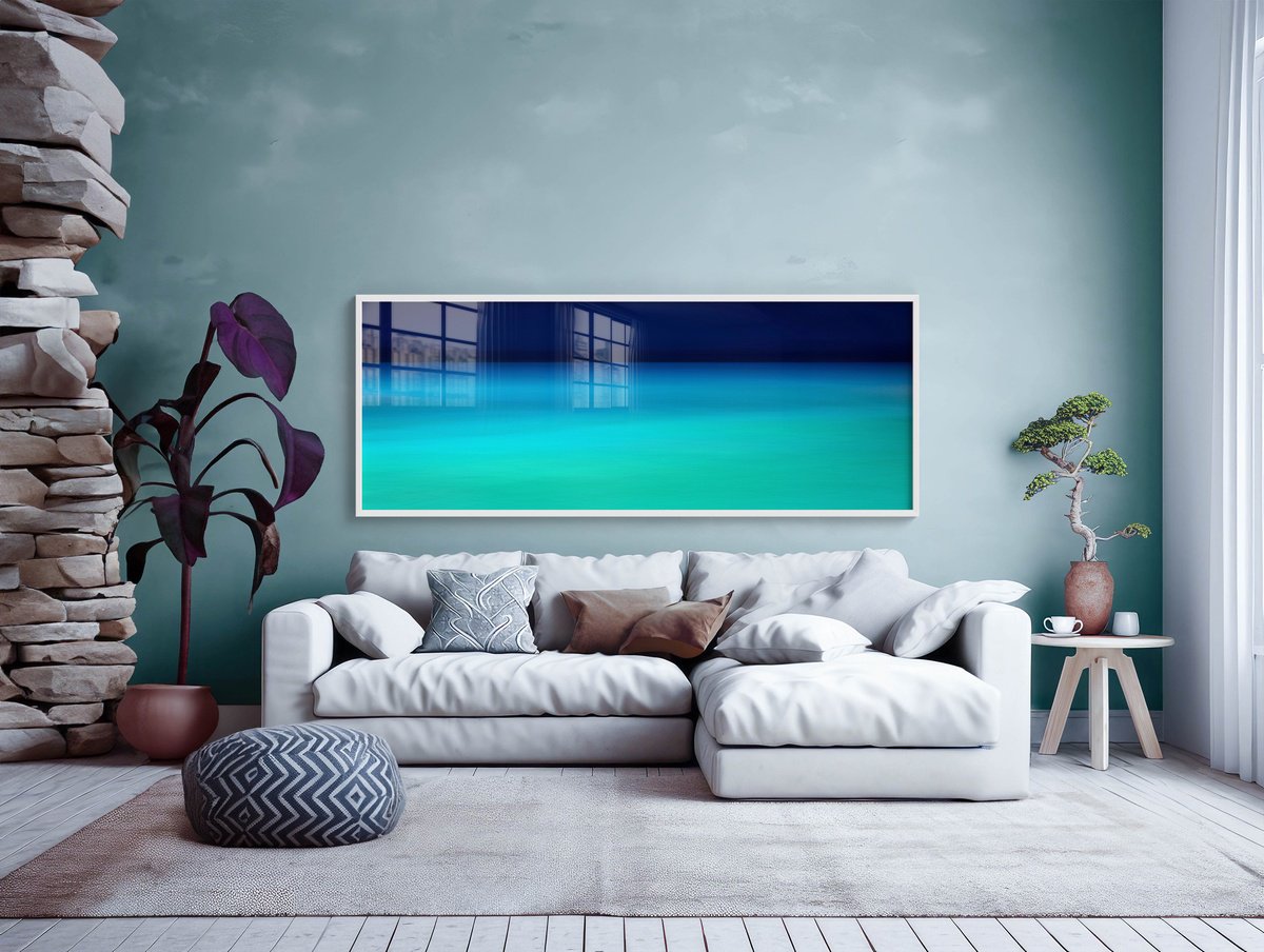 Abstract Landscape Photograph By Lynne Douglas, 94 X 34", Hebridean Sea Fields,Harris, Original Artwork