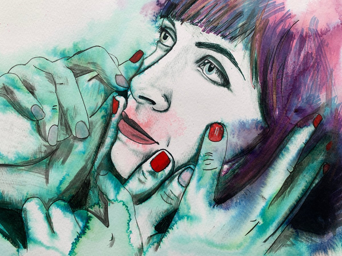 Illustrative Portrait Painting By Dianne Bowell, 15 X 12, Finale, Original Artwork