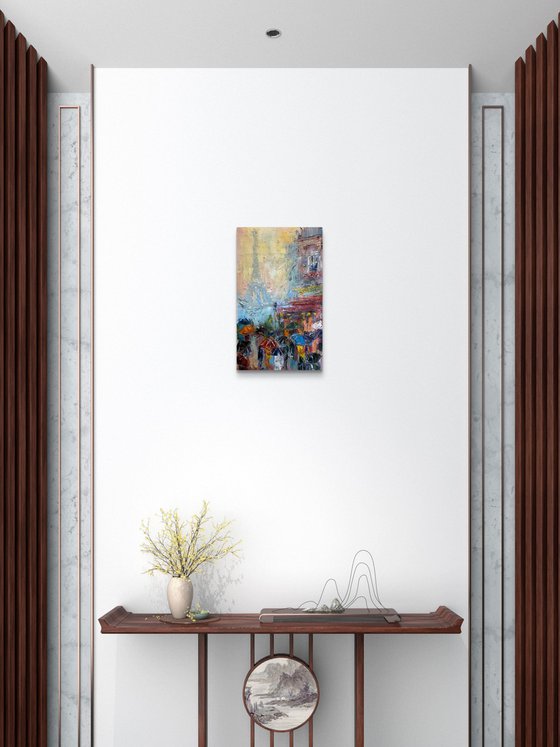 Paris umbrellas. Pastel mood