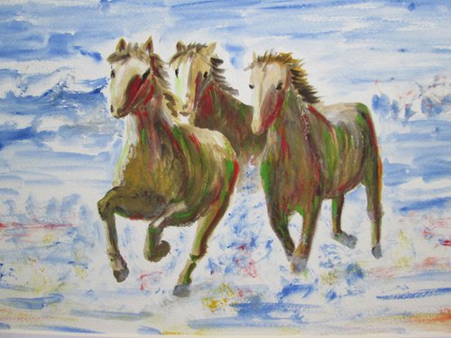 "RUNNING HORSES" by MARJANSART