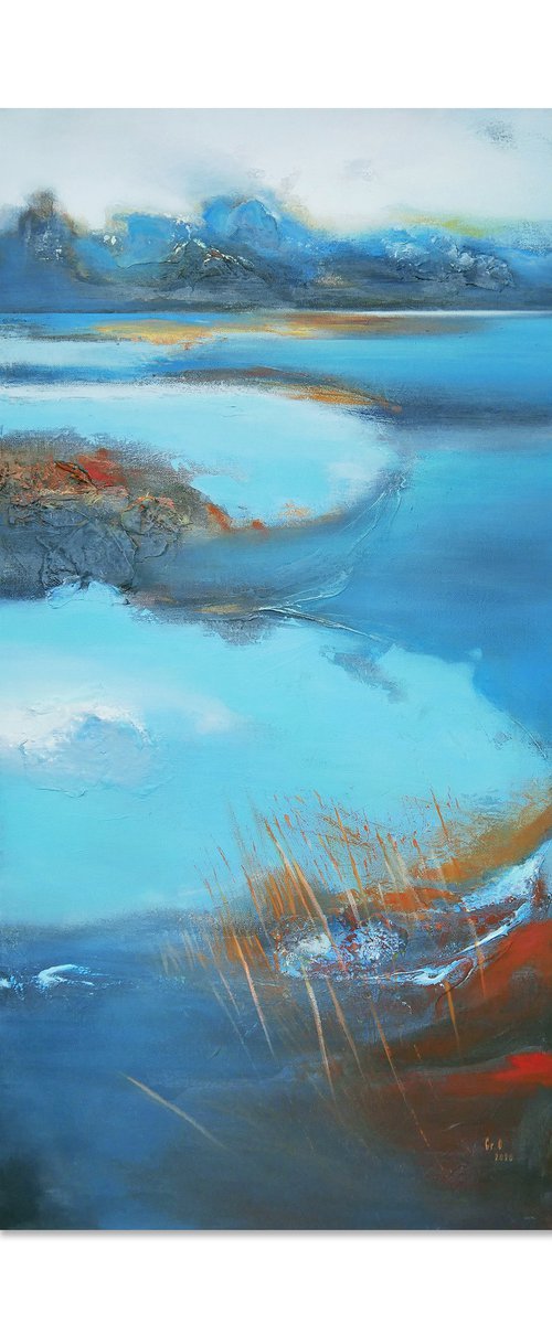 Blue Landscape - A Vibrant Impressionistic Painting by Olesia Grygoruk