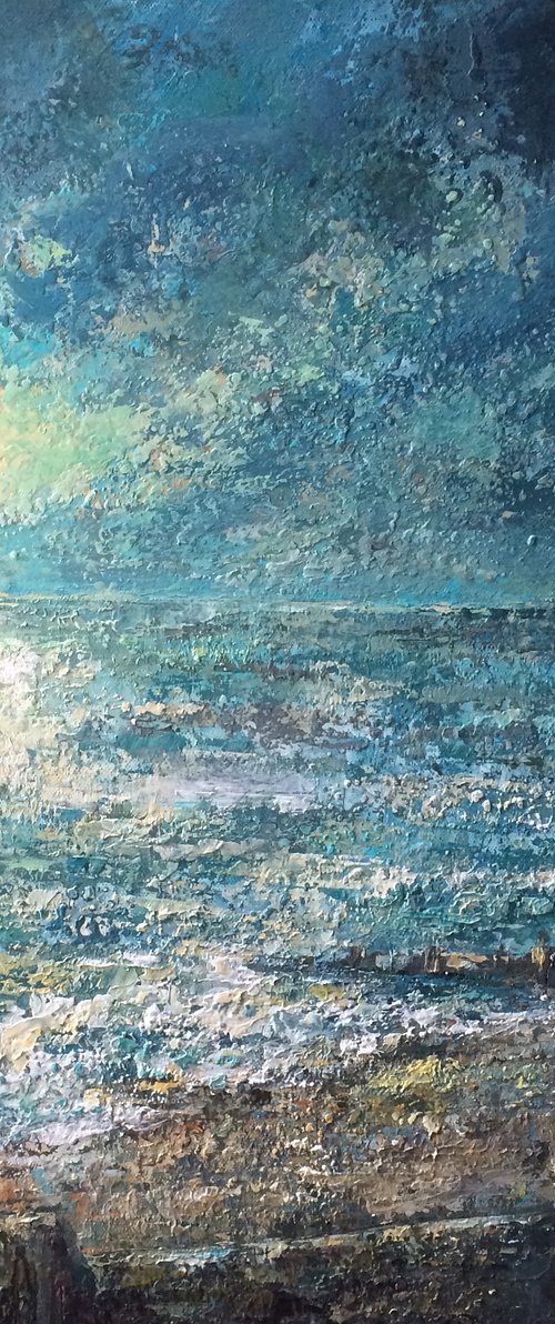 Beach- seascape painting by Colette Baumback