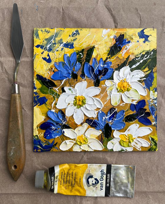 Daisy Cornflowers Painting