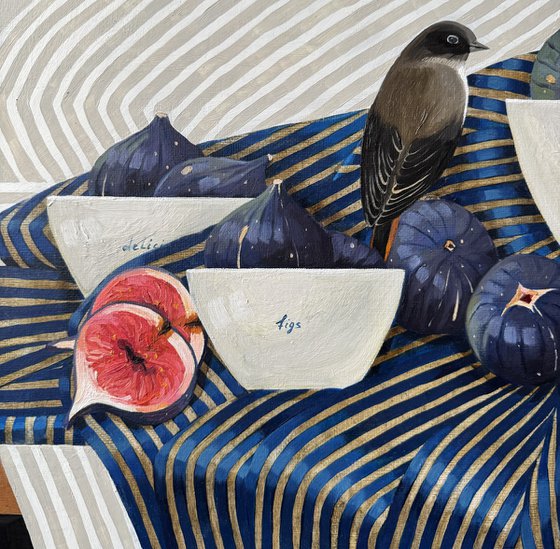 Still life with birds and figs