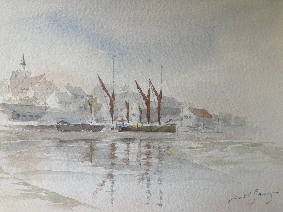 Thames Barges at Maldon Hythe by Noel Sawyer