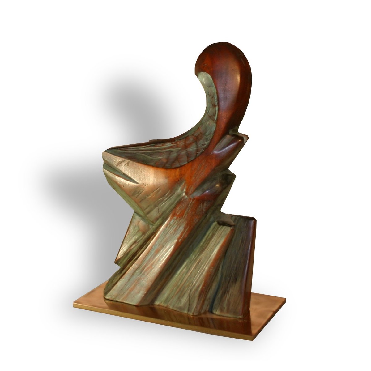 Expressive Animal Wood Sculpture By George Troyanov, 11 X 16, Thrush, Original Artwork