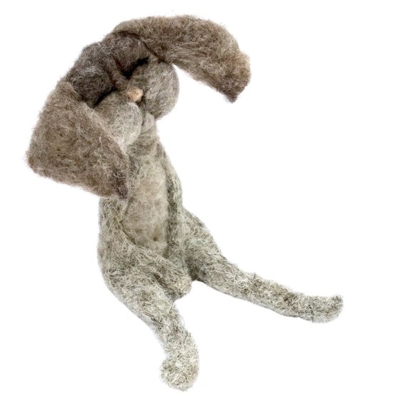 Carot, felted wool rabbit, Les Loufoques series