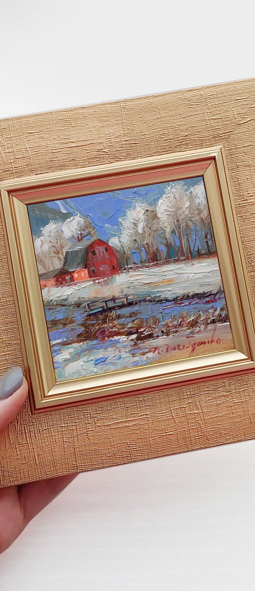 Snow barn by Nataly Derevyanko
