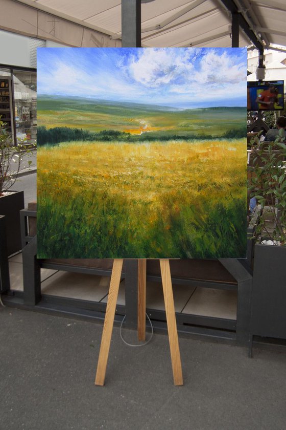 "Between Fields" SPECIAL PRICE!!! Large Painting W80xH80cm