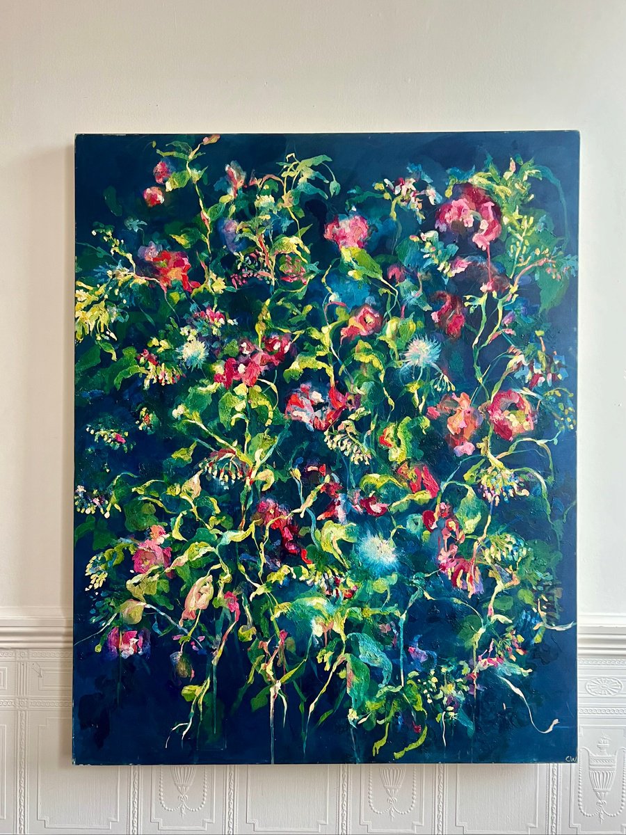Organic Botanical Oil Painting By Clara Wilkinson, 47 X 59, Wild, Original Artwork