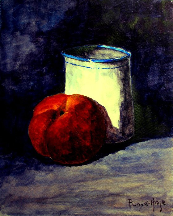 Red peach and vessel