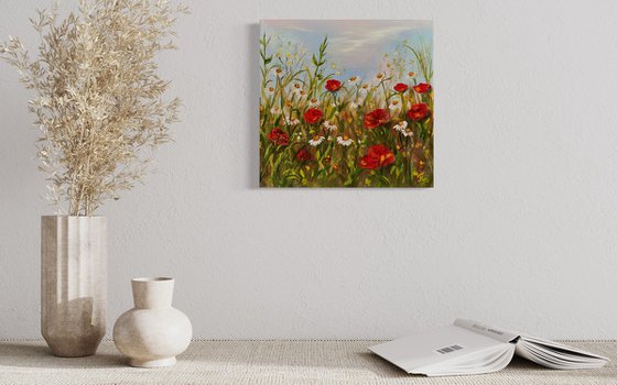 Red poppies -3Dcanvas