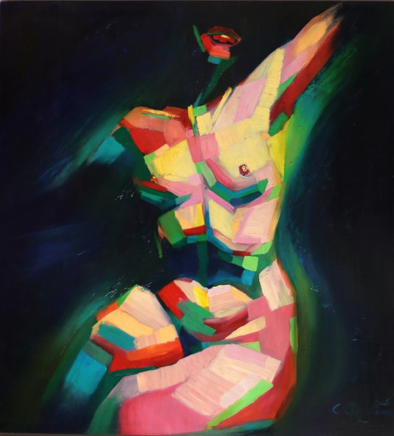 Cubistic sitting nude (2014)