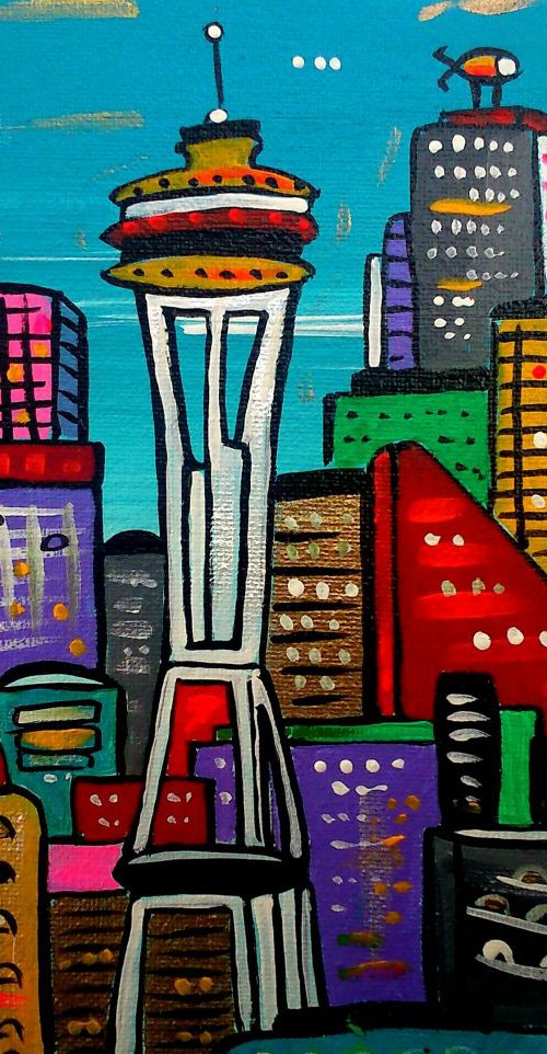 Futuristic City of Seattle by Maria Luisa  Azzini
