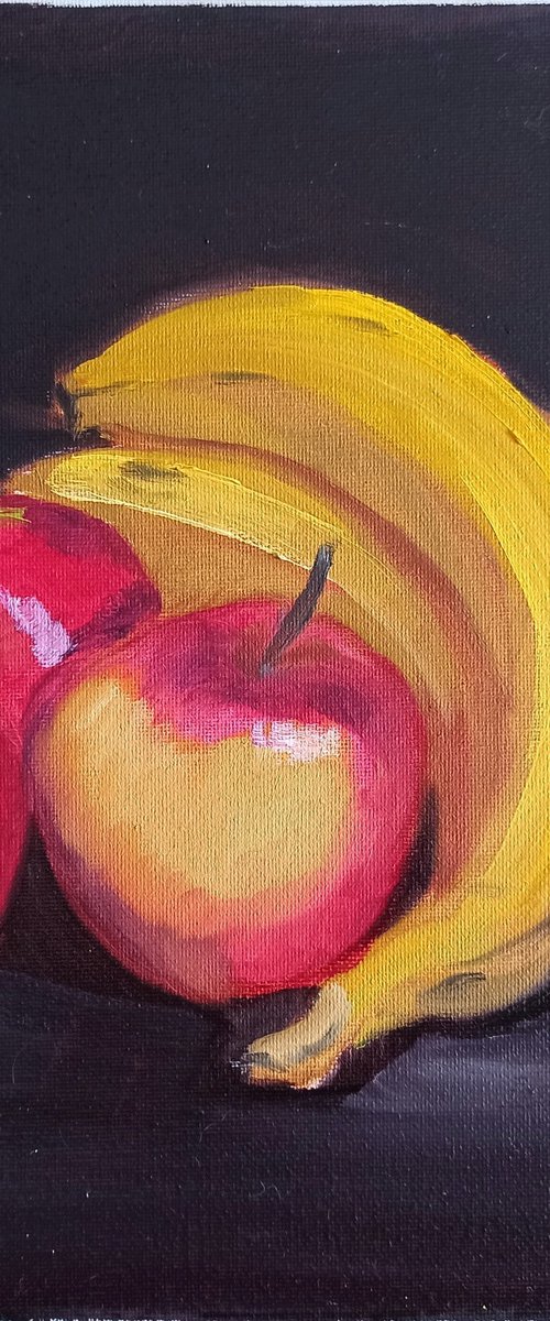 Still life with bananas and red apples by Dmitry Fedorov