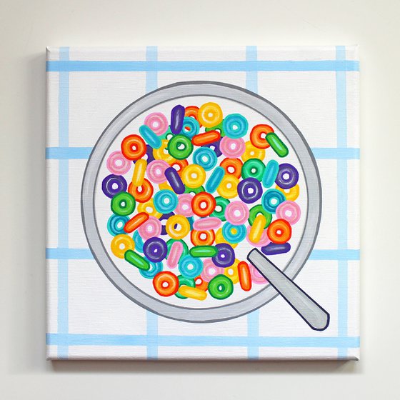 Froot Loops Cereal Pop Art Painting on Canvas