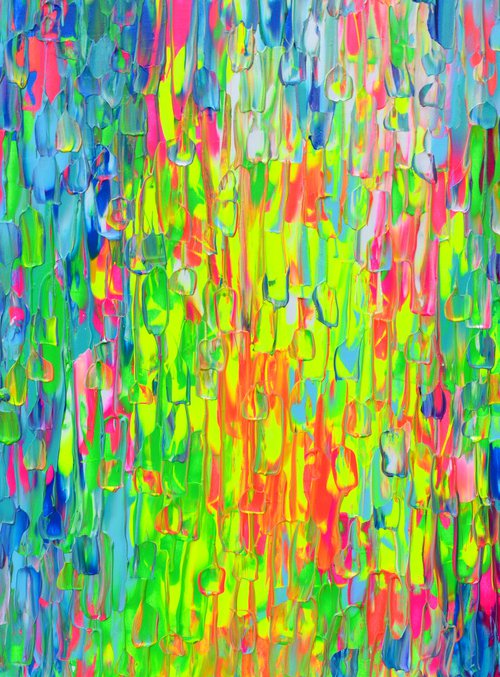 55x31.5'' Large Ready to Hang Colourful Modern Abstract Painting - XXXL Happy Gypsy Dance 9 by Soos Tiberiu