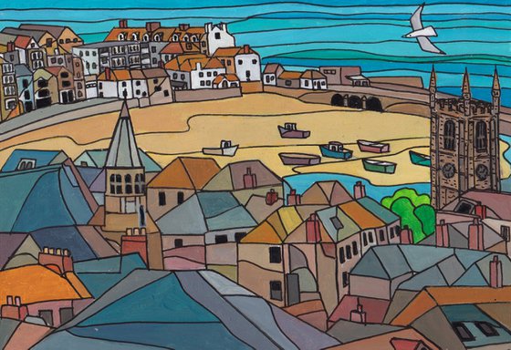 "Over the rooftops, St Ives"
