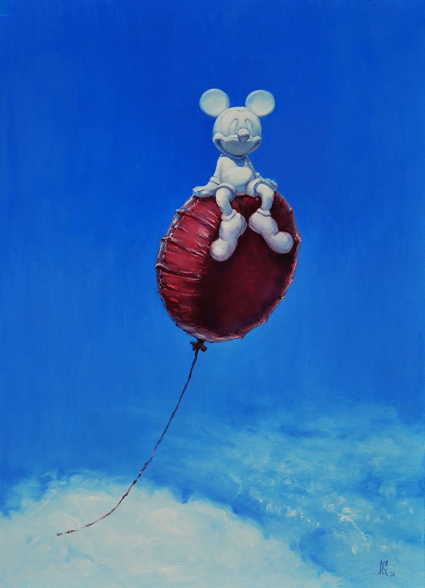 Urban And Pop Oil Painting , Hot Air Balloon Flight By Oleg Kateryniuk, 35 X 49, Artwork For Sale On Artfinder