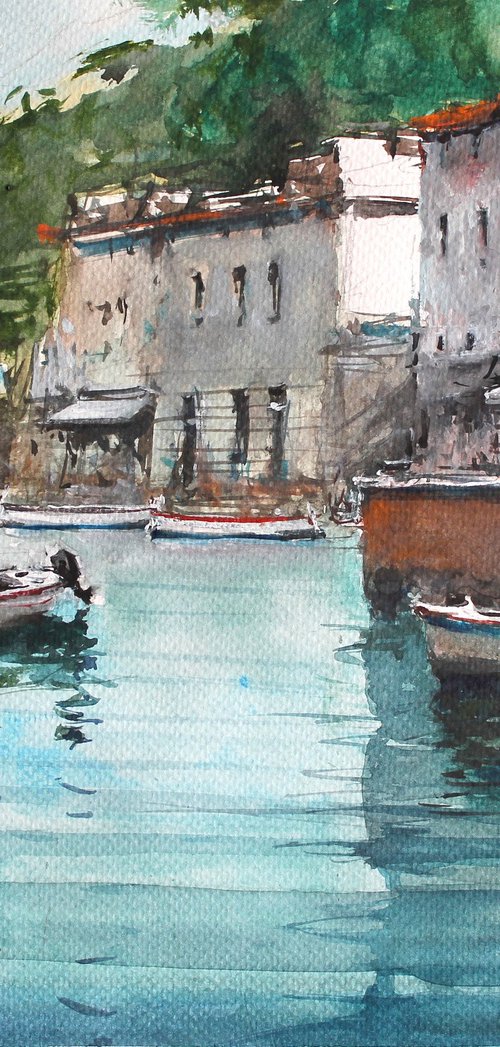 Amalfi Boats and Town II by Maximo Damico