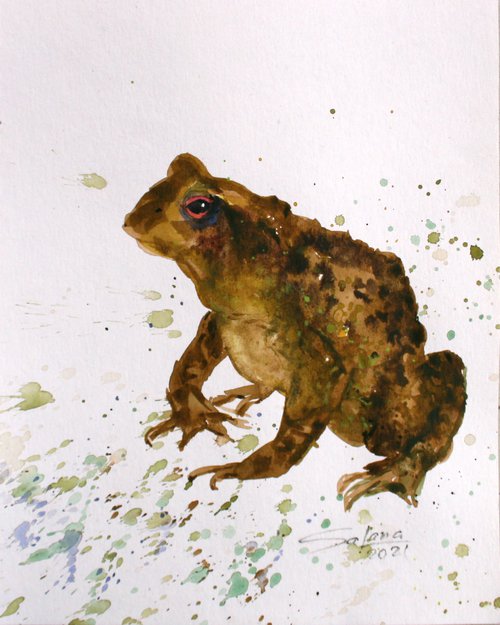 Frog 03 /  ORIGINAL PAINTING by Salana Art Gallery