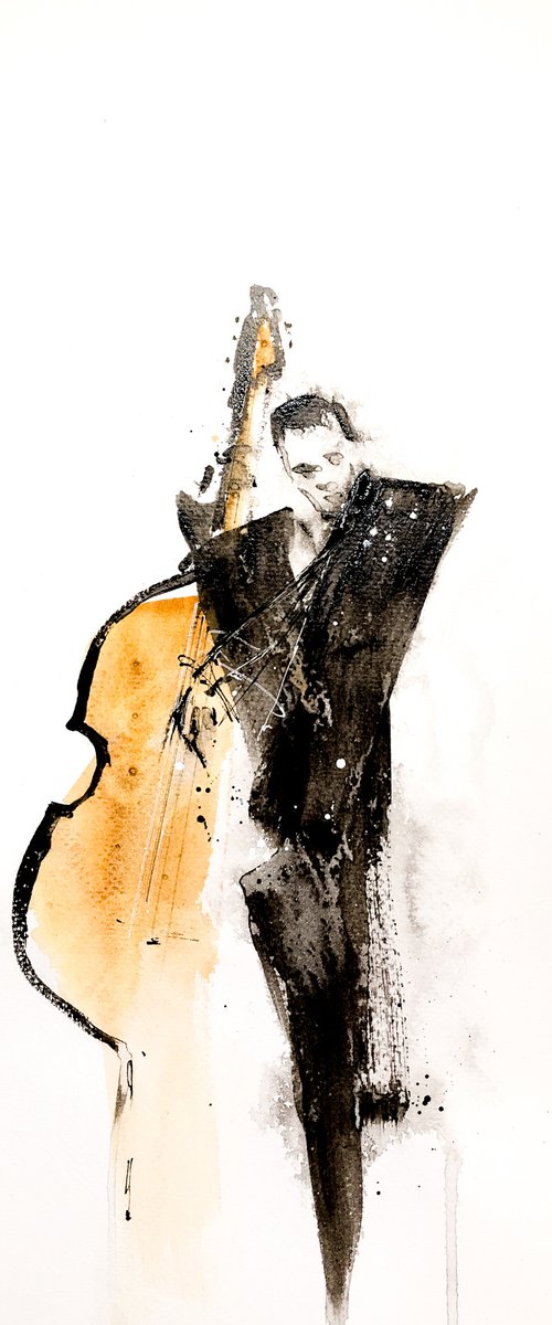 The double bass player by Victor de Melo